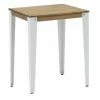 De gros ✨ Table Mange Debout Lunds 80X80x110cm Blanc-plateau Bois Finition Vieilli. ⌛