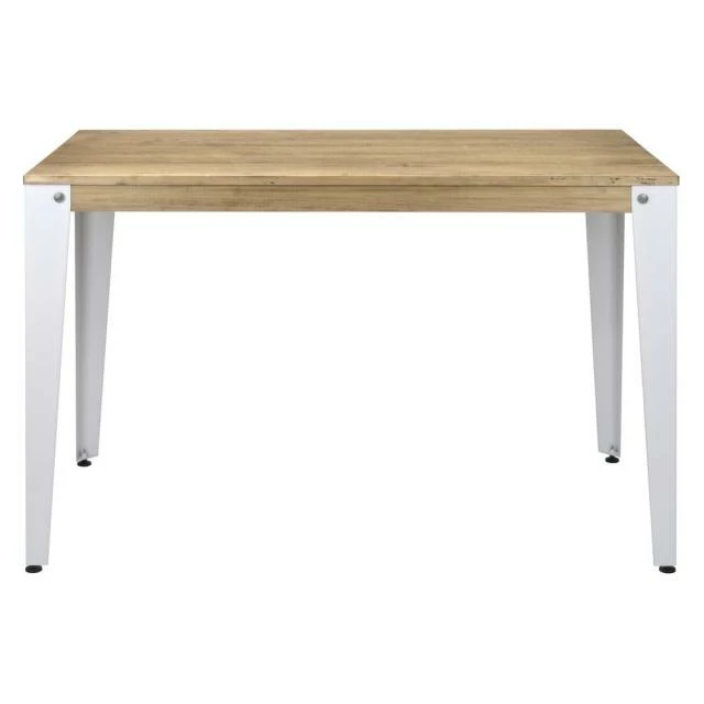 Top 10 ???? Table Salle à Manger Lunds 140x80x75cm Métal Blanc-vieilli ???? 2 Top 10 ???? Table Salle à Manger Lunds 140x80x75cm Métal Blanc-vieilli ???? – Image 2