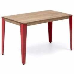 Budget ???? Table Salle à Manger Lunds 160x90x75cm Rouge-Vieilli ????