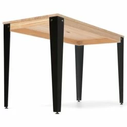 De gros ???? Table Salle à Manger Lunds 60x120x75cm Noir-plateau En Bois Finition Naturel. ✔️ -Buffets Shop table salle a manger lunds 60x120x75cm noir plateau en bois finition naturel 04