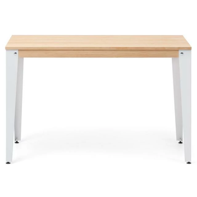 Bon marché ✨ Table Salle à Manger Lunds 80x160x75cm Blanc-plateau Bois Finition Naturel. ✔️ 2 Bon marché ✨ Table Salle à Manger Lunds 80x160x75cm Blanc-plateau Bois Finition Naturel. ✔️ – Image 2