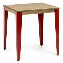 Acheter ⌛ Table Salle à Manger Lunds 80x80x75cm Rouge-Vieilli ⌛