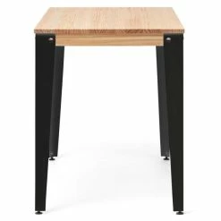 Nouveau ???? Table Salle à Manger Lunds 90x160x75cm Noir-plateau Bois Finition Naturel. ???? -Buffets Shop table salle a manger lunds 90x160x75cm noir plateau bois finition naturel 03