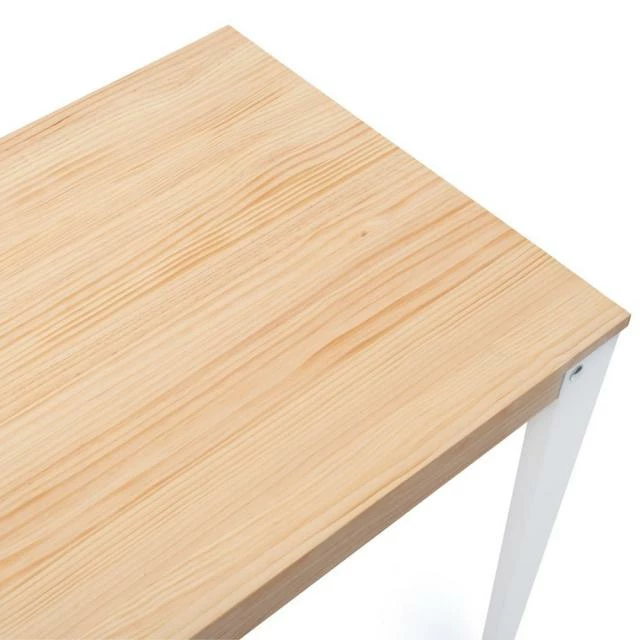 Acheter ⭐ Table Salle à Manger Lunds 90x180x75cm Métal Blanc-plateau Bois Finition Naturel ???? 5 Acheter ⭐ Table Salle à Manger Lunds 90x180x75cm Métal Blanc-plateau Bois Finition Naturel ???? – Image 5