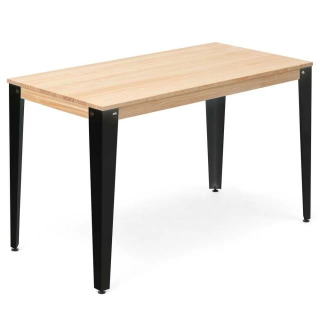 Le moins cher ???? Table Salle à Manger Lunds 90x180x75cm Métal Noir-plateau Bois Finition Naturel ???? 1 Le moins cher ???? Table Salle à Manger Lunds 90x180x75cm Métal Noir-plateau Bois Finition Naturel ????