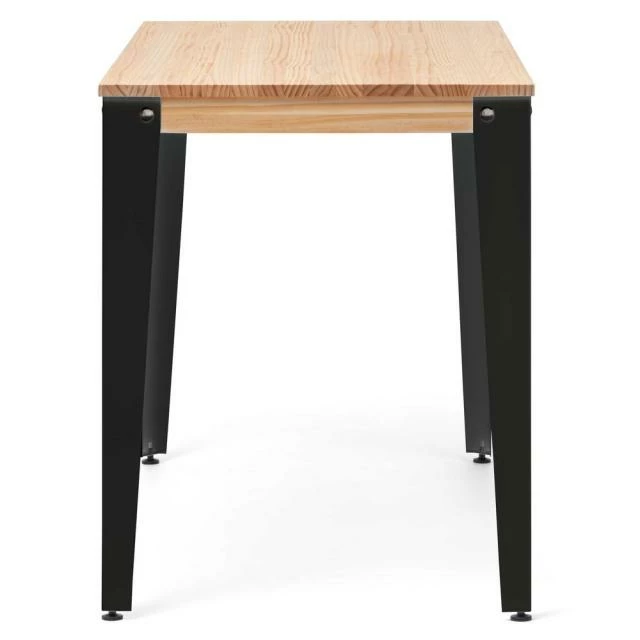 Le moins cher ???? Table Salle à Manger Lunds 90x180x75cm Métal Noir-plateau Bois Finition Naturel ???? 3 Le moins cher ???? Table Salle à Manger Lunds 90x180x75cm Métal Noir-plateau Bois Finition Naturel ???? – Image 3