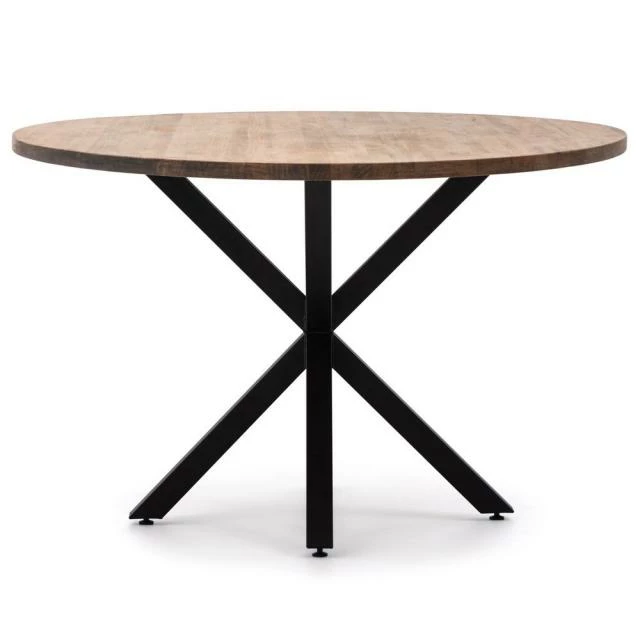 Le moins cher ???? Table Salle A Manger Ovale Pied étoile 160x100cm Noir-Bois Vieilli ???? 3 Le moins cher ???? Table Salle A Manger Ovale Pied étoile 160x100cm Noir-Bois Vieilli ???? – Image 3