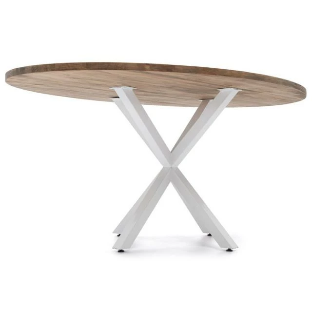 Top 10 ???? Table Salle à Manger Ovale Pied étoile 160x80cm Blanc-bois Vieilli ???? 4 Top 10 ???? Table Salle à Manger Ovale Pied étoile 160x80cm Blanc-bois Vieilli ???? – Image 4