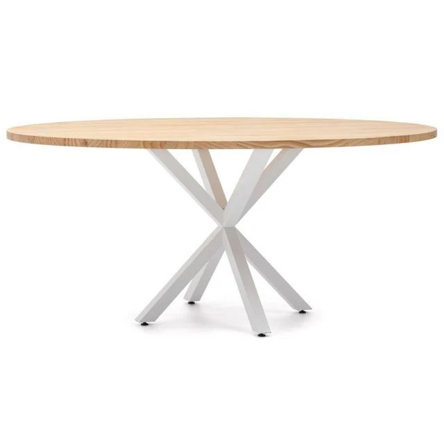 Table Salle a Manger Ovale Pied étoile 180x100cm Blanc-Bois Naturel Offres ???? Table Salle A Manger Ovale Pied étoile 180x100cm Blanc-Bois Naturel ???? -Buffets Shop table salle a manger ovale pied etoile 180x100cm blanc bois naturel 01