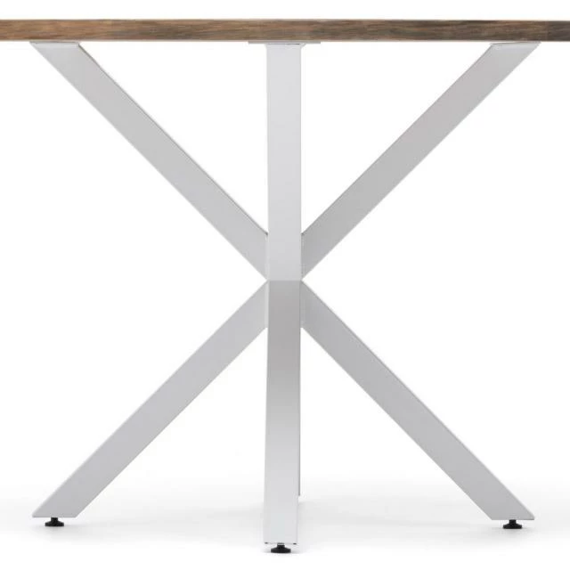 Le moins cher ???? Table Salle A Manger Ovale Pied étoile 180x100cm Blanc-Bois Vieilli ❤️ 5 Le moins cher ???? Table Salle A Manger Ovale Pied étoile 180x100cm Blanc-Bois Vieilli ❤️ – Image 5