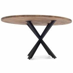 Nouveau ???? Table Salle A Manger Ovale Pied étoile 180x100cm Noir-Bois Vieillie ???? -Buffets Shop table salle a manger ovale pied etoile 180x100cm noir bois vieillie 04