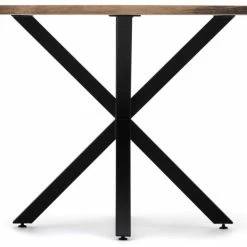 Nouveau ???? Table Salle A Manger Ovale Pied étoile 180x100cm Noir-Bois Vieillie ???? -Buffets Shop table salle a manger ovale pied etoile 180x100cm noir bois vieillie 05