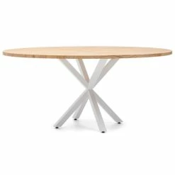 Acheter ???? Table Salle à Manger Ovale Pied étoile Scandinave 160x90cm Blanc-bois Naturel ????