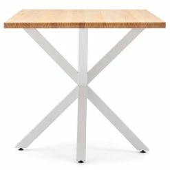 De gros ???? Table Salle à Manger Pied étoile 160x80cm Blanc-bois Naturel ???? -Buffets Shop table salle a manger pied etoile 160x80cm blanc bois naturel 03