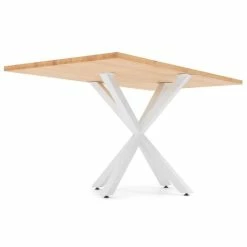 De gros ???? Table Salle à Manger Pied étoile 160x80cm Blanc-bois Naturel ???? -Buffets Shop table salle a manger pied etoile 160x80cm blanc bois naturel 04