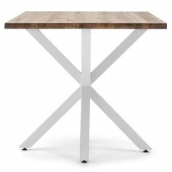 Vente flash ???? Table Salle à Manger Pied étoile Industriel 160x80cm Blanc-bois Vieilli ???? -Buffets Shop table salle a manger pied etoile industriel 160x80cm blanc bois vieilli 03