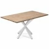 Tout neuf ???? Table Salle à Manger Pied étoile Industriel 180x80cm Blanc-bois Vieilli ????