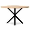 Vente flash ✔️ Table Salle à Manger Ronde Pied étoile Scandinave 120cm Noir-bois Naturel ????