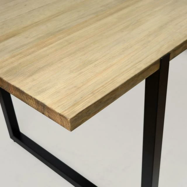 Sortie ✨ Table Salle à Manger Uley Vintage Industriel Pied Noir. 80X200x76cm ???? 4 Sortie ✨ Table Salle à Manger Uley Vintage Industriel Pied Noir. 80X200x76cm ???? – Image 4