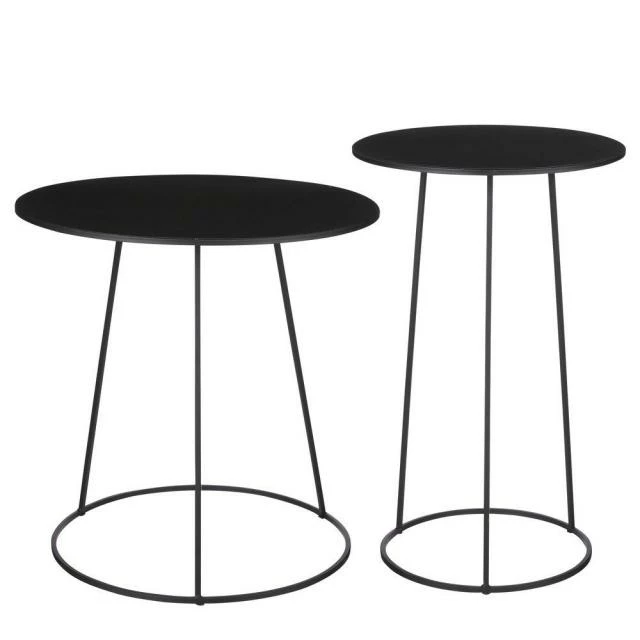 Tables d'appoint métal noir Ø60x60 + Ø45x70cm Sortie ???? Tables D'appoint Métal Noir Ø60x60 + Ø45x70cm ???? -Buffets Shop tables d appoint metal noir o60x60