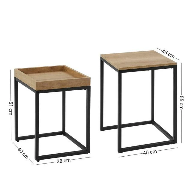 Tables gigognes bois métal GM L40 x P45 x H55 cm et PM L38 x P40 x H51 cm De gros ???? Tables Gigognes Bois Métal GM L40 X P45 X H55 Cm Et PM L38 X P40 X H51 Cm ✔️ -Buffets Shop tables gigognes bois metal gm l40 x p45 x h55 cm et pm l38 x p40 x h51 cm 02