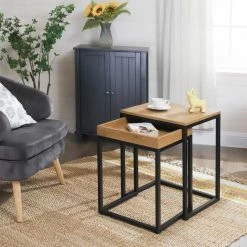 De gros ???? Tables Gigognes Bois Métal GM L40 X P45 X H55 Cm Et PM L38 X P40 X H51 Cm ✔️ 2 De gros ???? Tables Gigognes Bois Métal GM L40 X P45 X H55 Cm Et PM L38 X P40 X H51 Cm ✔️ -Buffets Shop tables gigognes bois metal gm l40 x p45 x h55 cm et pm l38 x p40 x h51 cm 03