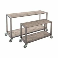 De gros ???? Tables Gigognes Héritage Bois Et Métal 119x39x75 +79x29x60cm Par 2 ✨