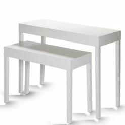 Meilleur prix ???? Tables Présentation Blanc Mat L100 X P40 X H79.5cm - L80 X P35 X H60cm - Par 2 ????