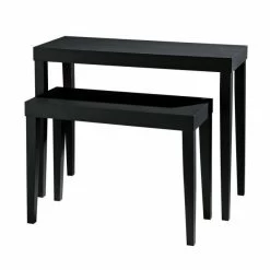 Coupon ???? Tables Présentation Noir Mat L100 X P40 X H79.5cm - L80 X P35 X H60cm - Par 2 ????